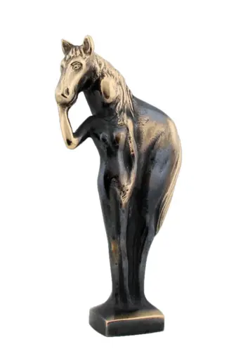 Pige med hest 17 cm
