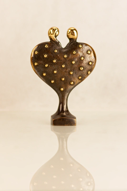 Pair of hearts with dots 14 cm