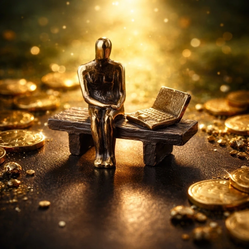 Bench figure with computer 9 cm