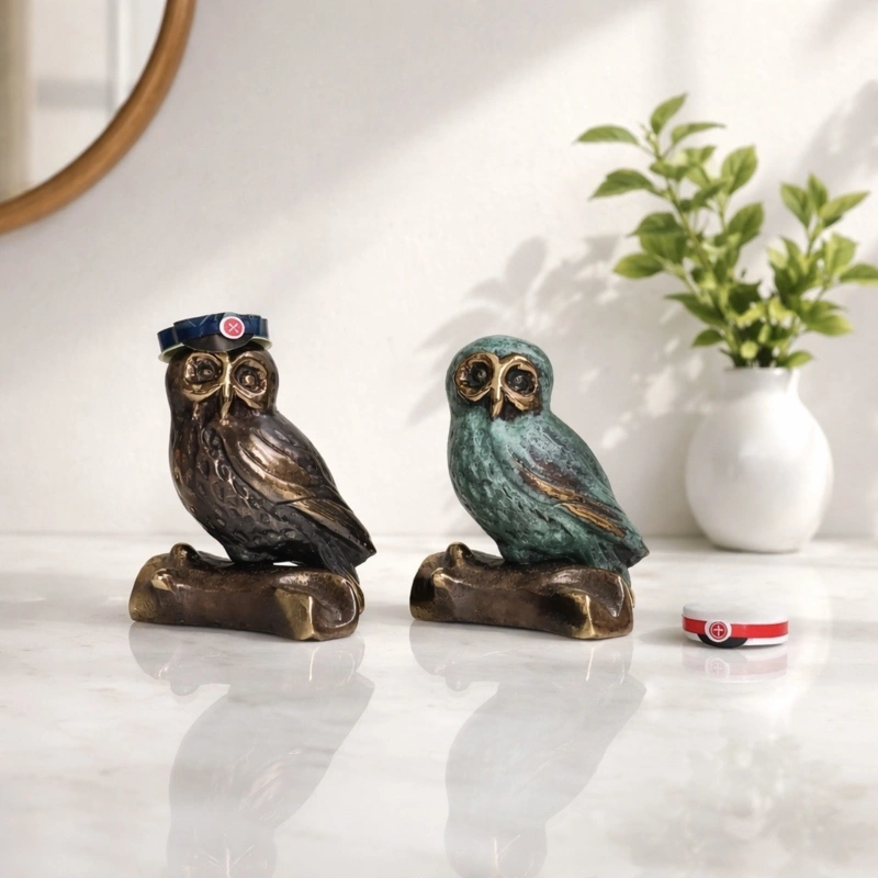 Spurveugle på gren 9 cm