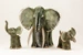 Elefant grønpatineret med unger