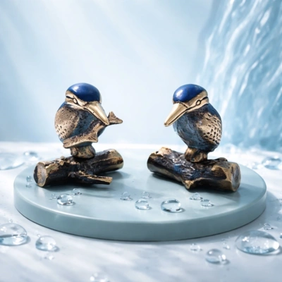 Kingfisher with fish 8 cm