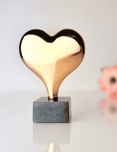 Stort Blankpoleret Hjerte 16 cm